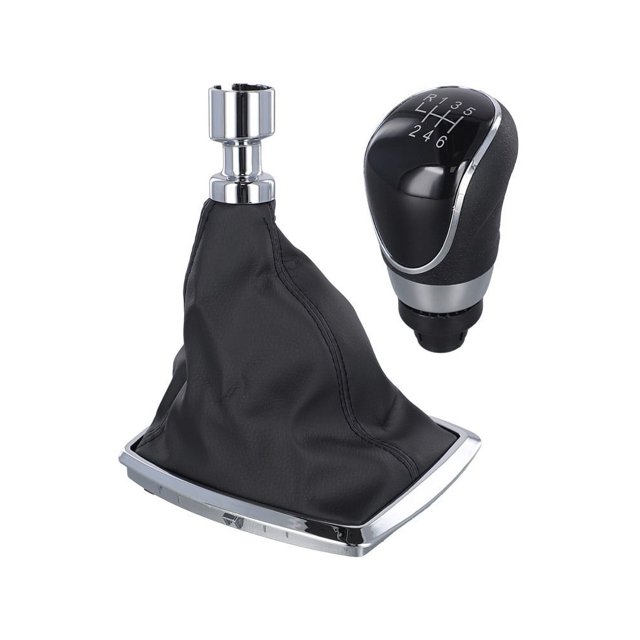Car 6 Speed Manual Gear Shift Knob Gear Shift Gaiter Chrome Frame For FORD For KUGA 2008-2012 For C-MAX 2008-2010 With PU Boot