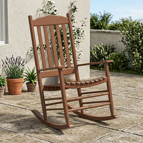 Cleo Wood Rocking Chair in Brown
