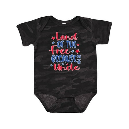 

Inktastic Memorial Day Land of The Free Because Of My Uncle Gift Baby Boy or Baby Girl Bodysuit
