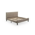thumbnail image 6 of East West Furniture KD16K-2GA0C 3 Piece Bed Set - King Bed Dark Khaki Headboard with 2 Mid Century Nightstand - Black Finish Legs, 6 of 8