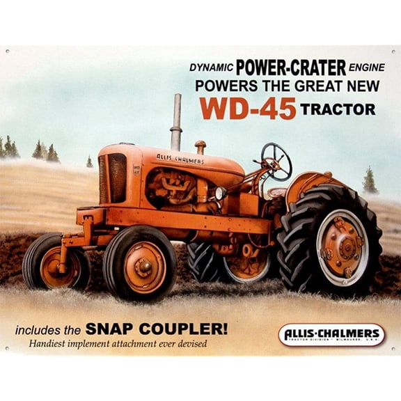 wd45 tin sign by allis chalmers, 16x13