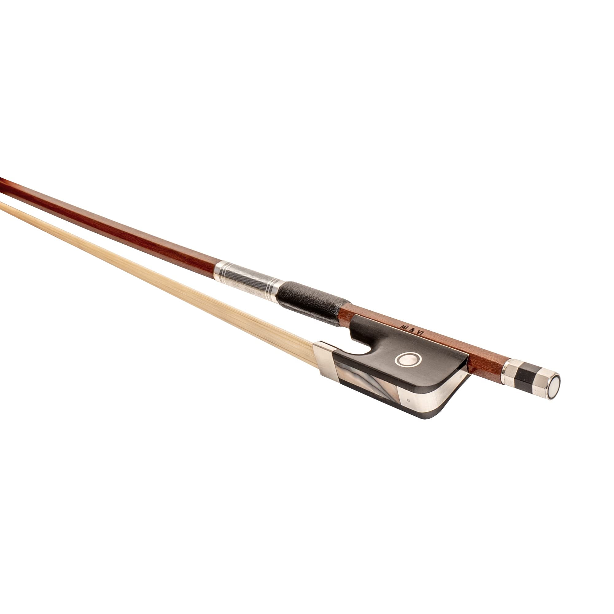 MI&VI CB-530 Classic Cello Bow 4/4 (Full Size) with Bow Soft Bag and Rosin for Bow Hairs Included