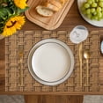 thumbnail image 4 of Vintage Rattan Placemats Set of 4, Minimalist Abstract Wicker Texture Brown Placemats for Dining Table, Place Mats for Kitchen Tabletop, Waterproof Wipeable Dining Table Mats Set, 4 of 9