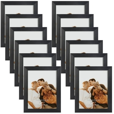 CRUGLA 12 Pack 5x7 Picture Frames, Black Photo Frame Set for Wall or Tabletop
