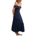thumbnail image 4 of xiaxaixu Robe Sans Manches Fluide pour Femmes Été Grand Ourlet Plissé Col Carré Robe de Plage pour Fête en Club Mode Urbaine, 4 of 9