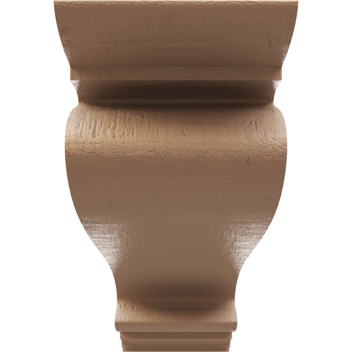 2"W x 12"D x 4"H Thin Scroll Rough Cedar Woodgrain TimberThane Corbel, Primed Tan
