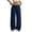 #02Navy, variant on Women's Linen Pants Wide Leg Light Weight Drawstring Waist Swimsuit Cover Ups Beach Pants Black 2XL