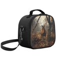 thumbnail image 2 of Uourmeti Brown Horse Autumn Forest Print Reusable Kids Lunch Bag for Travel Outdoor, Practical Kids Insulated Lunch Bag, 2 of 6