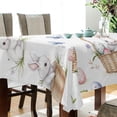 thumbnail image 4 of 60x120 Inch Tablecloth Polyester Square Tablecloth for Home Kitchen Dinner Decor Easter Bunnies and Baskets, 4 of 9