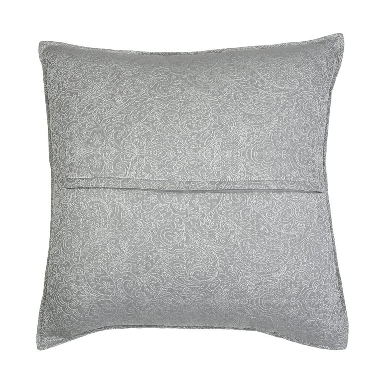 Thro by Marlo Lorenz 20x20 CHRISTINA PAISLEY Jacquard Flange Pillow Silver Walmart
