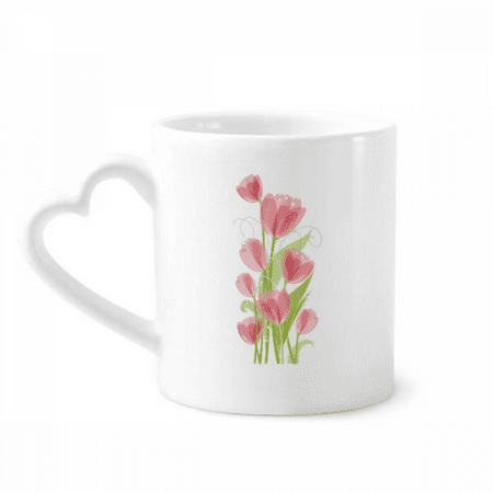 

Tulip Flower Illustration Mug Coffee Cerac Drinkware Glass Heart Cup