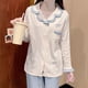 thumbnail image 5 of Pijamas de mujer de manga larga con cuello vuelto y bolsillo con un solo pecho, pijamas Love XL, 5 of 9