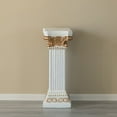 thumbnail image 4 of Decorative Modern Fiberglass White and Gold Plinth Roman Style Column Ionic Pedestal Vase Stand for Wedding, Living, 4 of 9