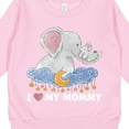 thumbnail image 3 of Inktastic I Love My Mommy Cute Elephants with Moon and Stars Toddler Sweatshirt, 3 of 4