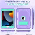 thumbnail image 4 of SUPNICE New Case for iPad 9th/ 8th/ 7th Generation (2021/2020/ 2019), iPad 10.2 Case with Pencil Holder & Kickstand, Anti-Slip 3-Layer Protective Kids Case for iPad 10.2-inch, Purple and Turquoise, 4 of 7
