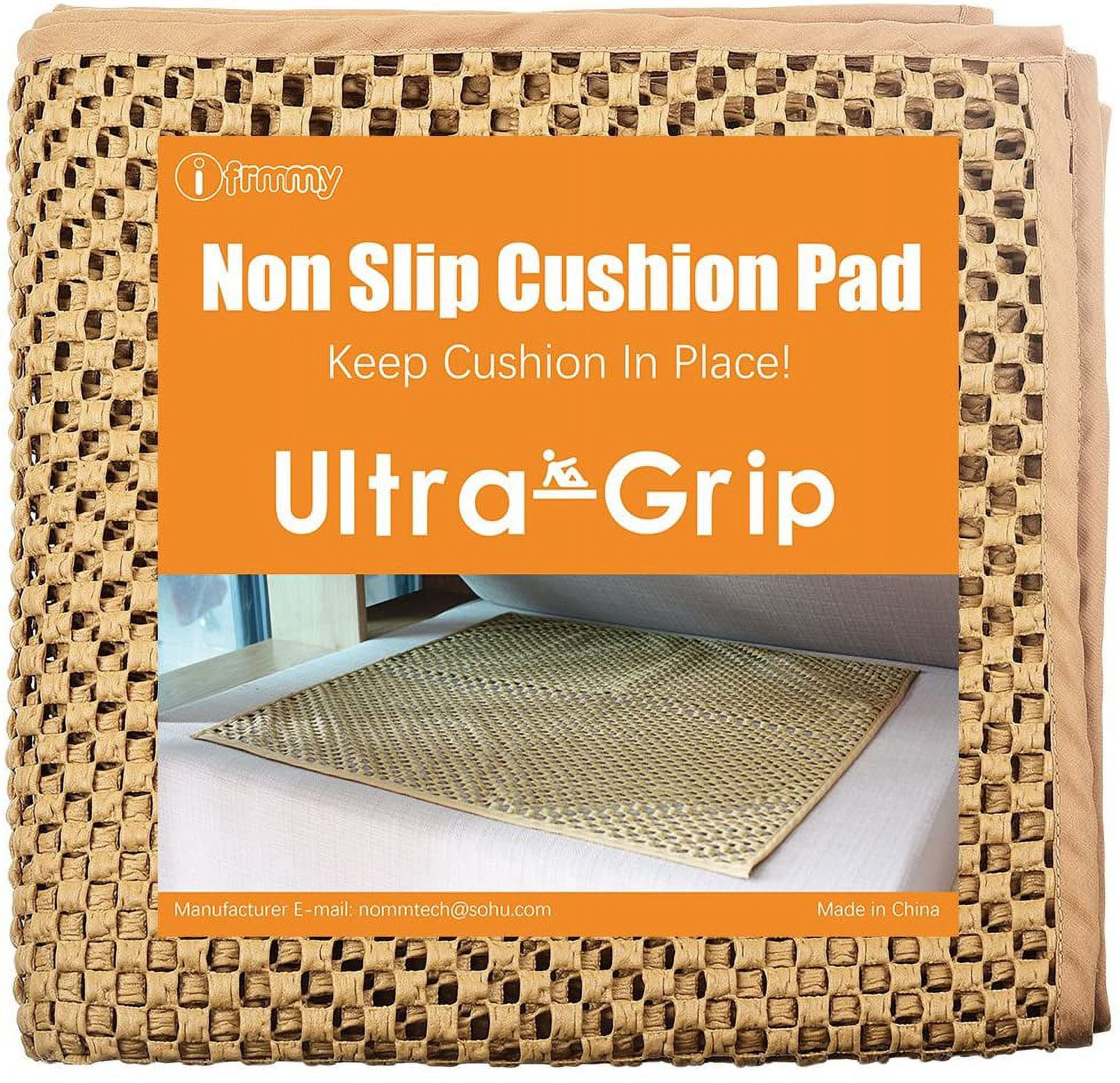 Non Slip Couch Cushion Grip Pad - 6 Pack Brown Square Underlay for Sofa Furniture