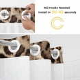 thumbnail image 3 of No Hook Shower Curtain with Snap in Liner, Retro Brown Leopard Abstract Waterproof Fabric Bathroom Curtain Mesh Top Window, Vintage Simple Style Shower Curtains 60x72in, 3 of 9