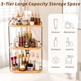 thumbnail image 5 of Corner Bathroom Counter Organizer, 3-Tier Wood Countertop Organizer for Perfume, Makeup Storage, Skincare Organizers for Vanity, Counter Corner Shelf for Kitchen, Bathroom, Dresser (Natural), 5 of 7