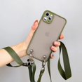 thumbnail image 3 of Funda suave de silicona transparente mate con cordón cruzado para iPhone, carcasa con Collar para iPhone 14, 13, 12, 11 Pro Max, XS, XR, X, 8, 7 Plus, 6 S, 15, 3 of 5