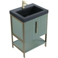 thumbnail image 3 of Fine Fixtures Serenity 24 in. W x 18 in. D x 33.5 in. H Bathroom Vanity in Mint Green with Gel Coated Thick Edge top in Black with Satin Brass Hardware, 3 of 4