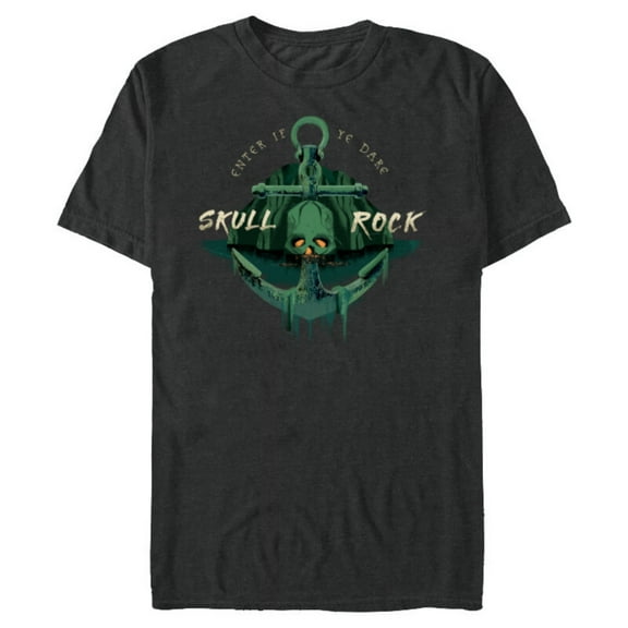 Disney Peter Pan & Wendy Skull Rock Enter if Ye Dare Disney - Short Sleeve Blended T-Shirt for Adults - Customized-Dark Heather