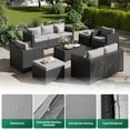 thumbnail image 6 of ClouddWell 7 Seat Outdoor Patio Furniture Set, Patio Conversation Sets with Thick Waterproof Cushions & Storage Coffee Table(Grey), 6 of 8