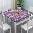thumbnail image 3 of Purple Cartoon Unicorn Rainbow Square Fitted Tablecloth with Elastic Edge,Square Table Cover,Washable Elastic Table Cover for Home Kitchen Party Decor 36"x36", 3 of 6
