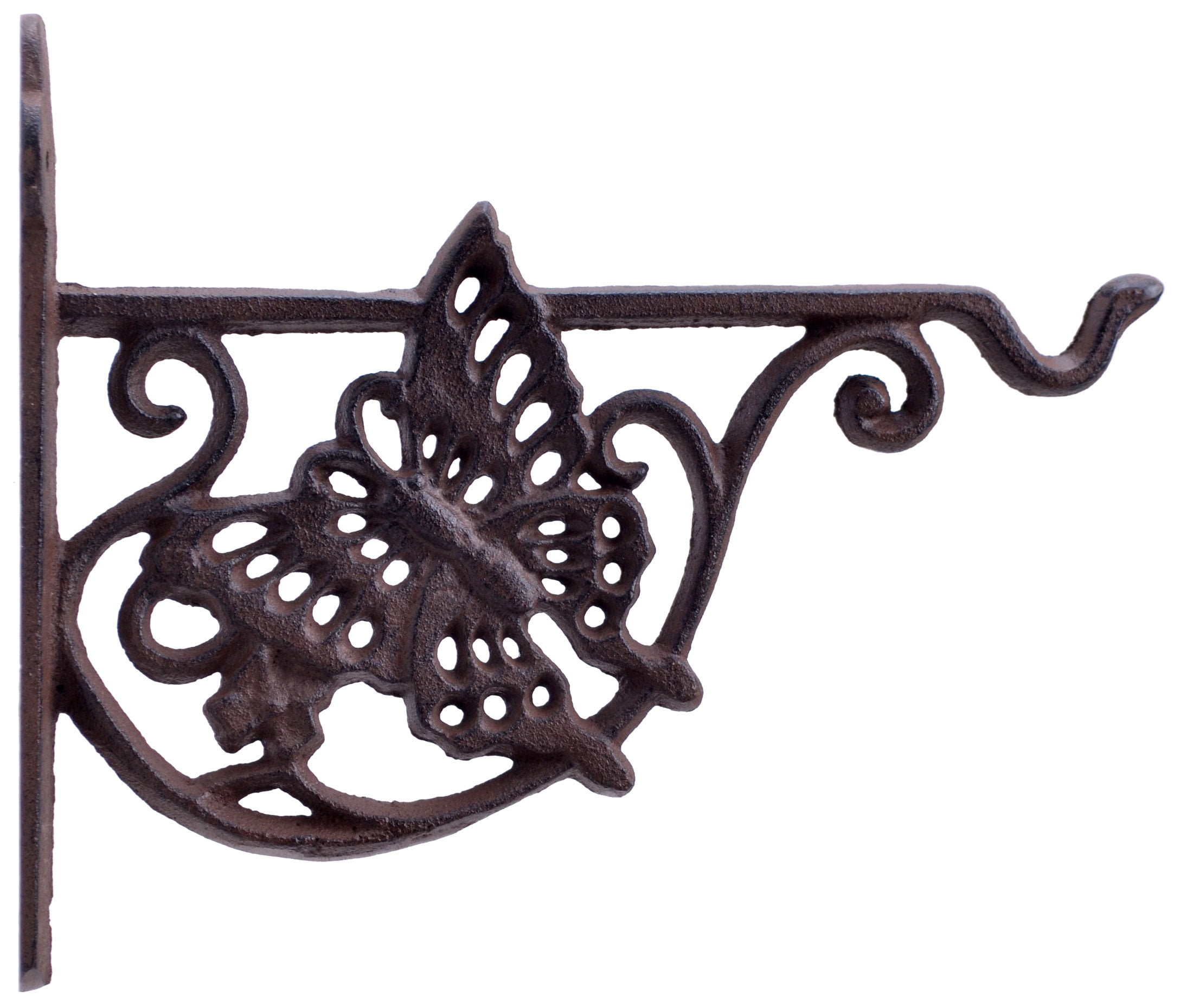 Set of 2 Butterfly and Dragonfly Oil Rust Cast Iron Wall Hooks 