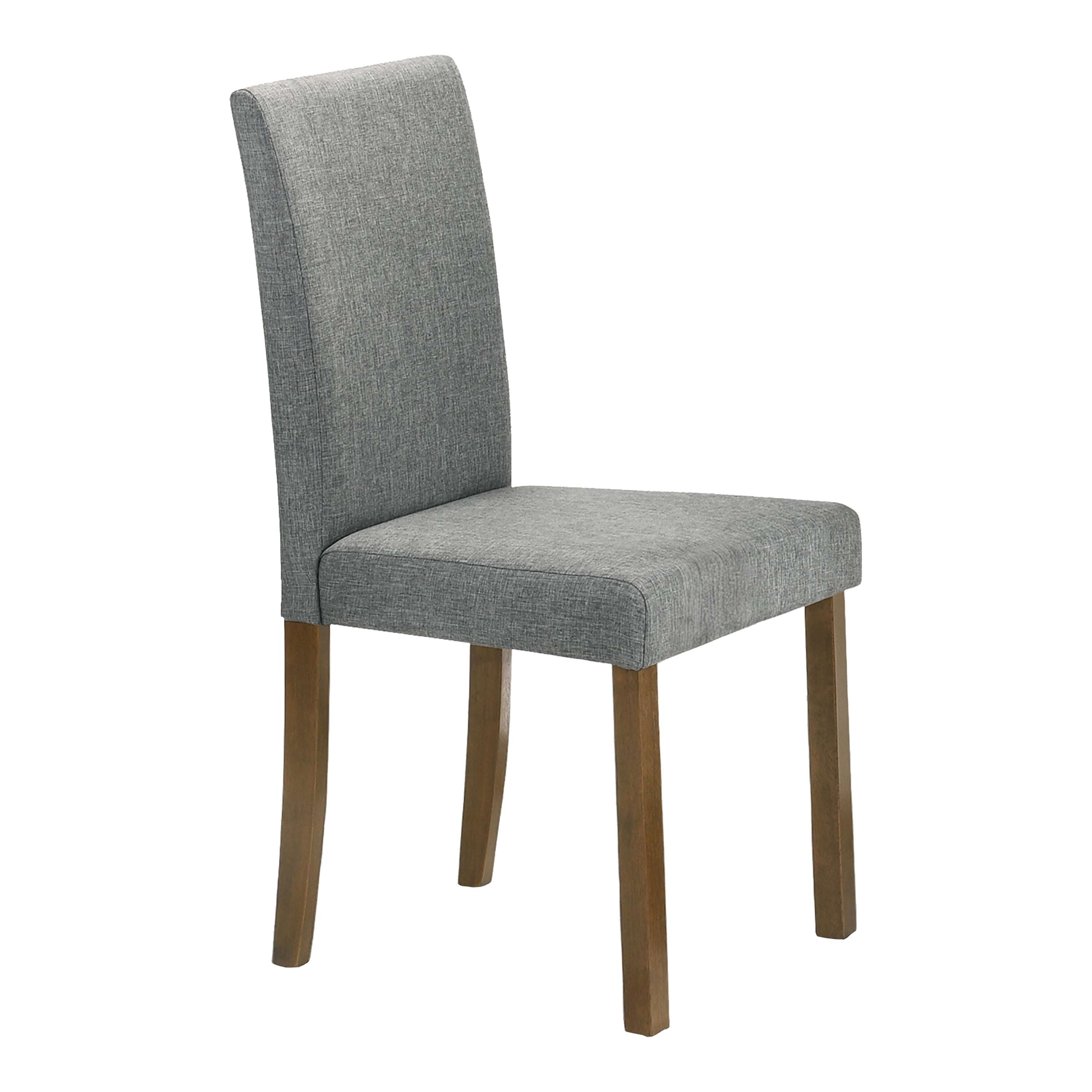 Furniture of America Risso Modern Fabric Upholstered High Back Dining Side Chairs, Medium Oak (Set of 4)
