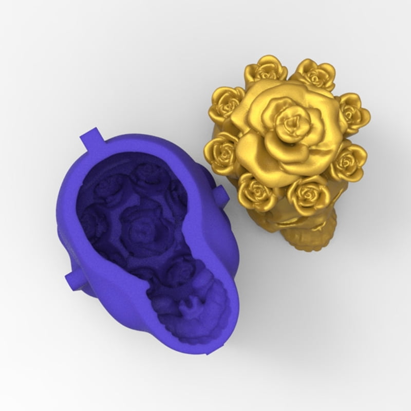 3D Rose Candle Epoxy Resin Mold Plaster Soap Silicone Mould DIY Crafts Home Ornaments Casting Tools