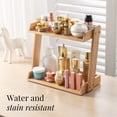 thumbnail image 4 of Organizador de maquillaje y encimera GOBAM Bamboo de 2 capas, tamaño grande, 4 of 9