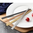 thumbnail image 4 of 1 pair Korean Stainless Steel Solid Flat Chopsticks Titanium Gold Japanese Sushi Chinese Chop Sticks Kitchen Dinnerware Tools, 4 of 6