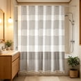thumbnail image 1 of CaiYueKe Rideau de Douche à Franges Rayées, Rideau de Bain Imperméable, Déco de Salle de Bain Moderne, Rideau Épais en Polyester, Rideau de Séparation Sec/humide, Doublure de Douche Résistante à la Moisissure, Rideau de Salle de Bain Élégant, 1 of 7