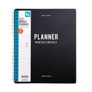 Pen+Gear 12-Month Weekly Planner, Black Grid, 9.5" x 11", July 2024-June 2025