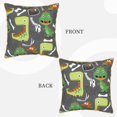 thumbnail image 3 of Kll Cartoon Dinosaurs Decorative Throw Pillow Covers Velvet Soft For Couch Sofa Bedroom Living Room Outdoor -16"X16", 3 of 8