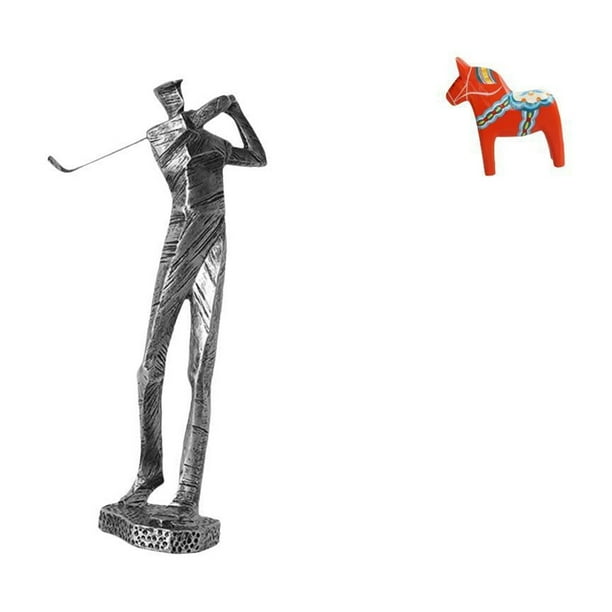 Figura de golfista,Estatua de golfista de resina,figura de golfista,decoración del hogar,Figura de escritorio,Estatua de caballo tradicional sueca hecha a mano,Figura creativa del caballo
