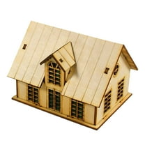Miniature House Model 3D Landscape Building Unpainted Wooden Finished for Desktop Display Hobbyist Collection