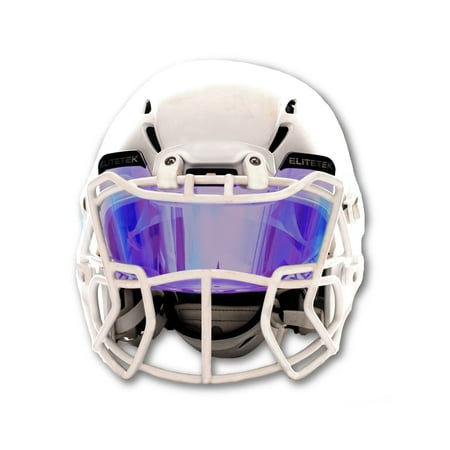 EliteTek Football Helmet Visor - Universal Fits Youth & Adult Helmets (Clear Purple Rain (Best Football Helmet Visors)
