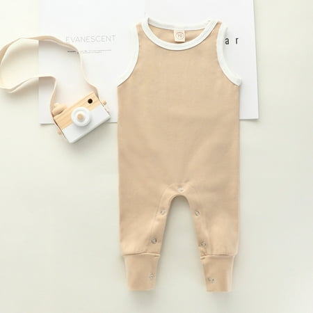 

Sodopo Baby Pajamas Summer Newborn Infant Baby Boys Girls Solid Sleeveless Romper Jumpsuit Clothes Boy Girl Pajamas Bodysuit Toddler Jacket