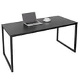thumbnail image 3 of CRXX 47" Home Office Computer Desk - Espresso & Black Studio Work Table with Sturdy Steel Frame, Spacious Work Surface for Gaming & Study, Modern Step Design, Easy Assembly, Durable for Home, 3 of 12
