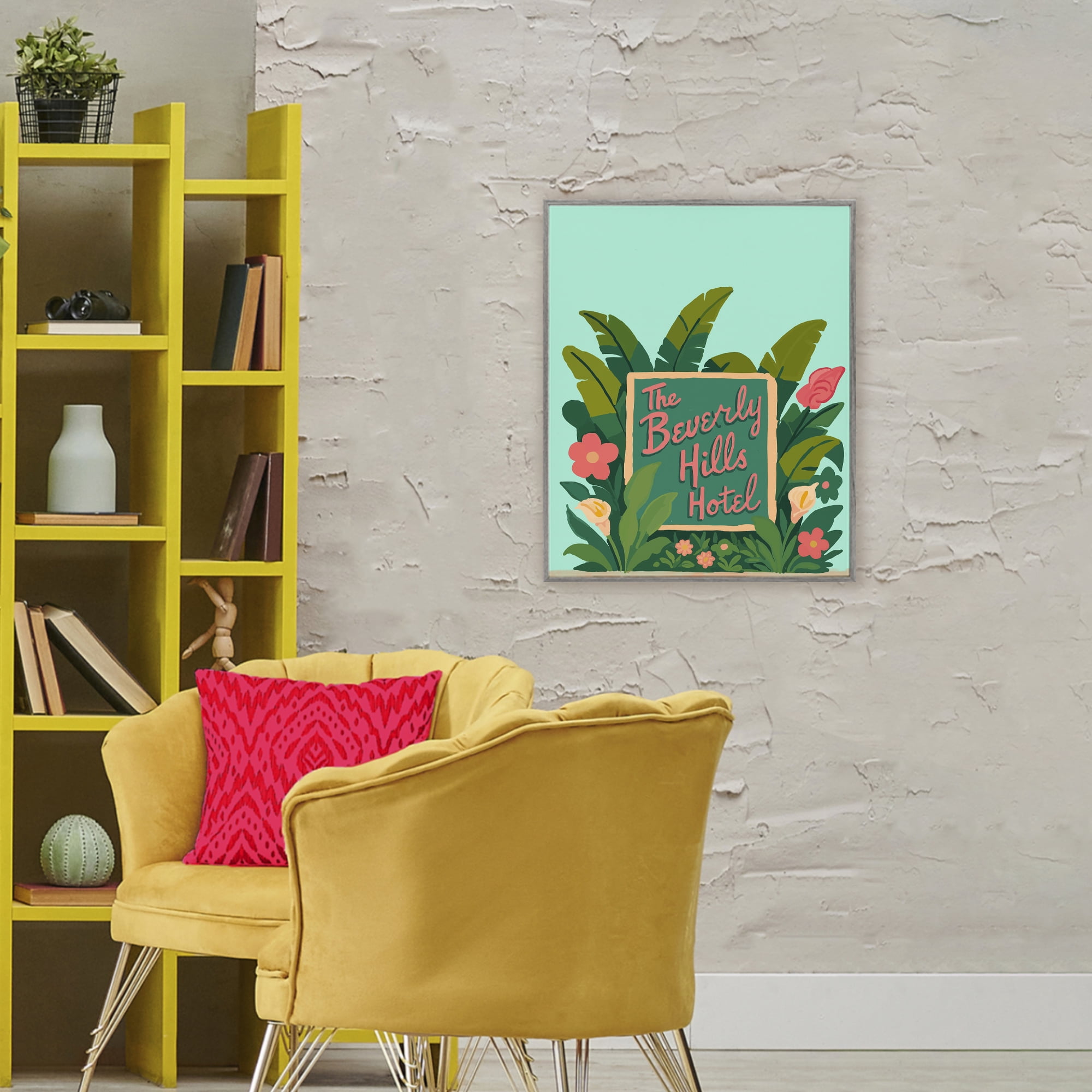 Stupell Industries Beverly Hills Hotel Gray Framed Giclee Art, design by Amelia Noyes