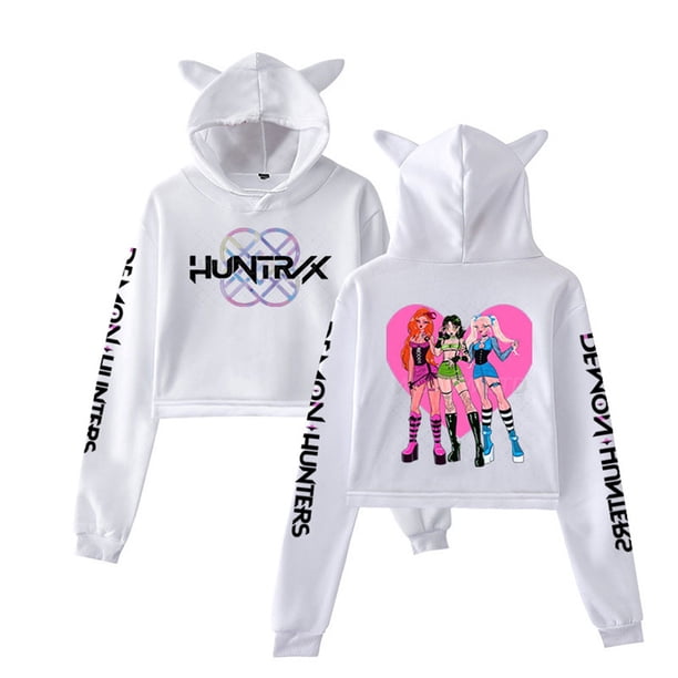 Pop cazadora para niña Hooded Sweatshirt Women's Cat Ear Hoodie ,Soft Streetwear Pullover ,Cute Long Sleeve Tops for Fall Winter (White)