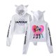 thumbnail image 1 of Pop cazadora para niña Hooded Sweatshirt Women's Cat Ear Hoodie ,Soft Streetwear Pullover ,Cute Long Sleeve Tops for Fall Winter （White）, 1 of 2