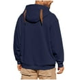 thumbnail image 2 of ZUKMRJPC Hoodies For Men Pullover Long Sleeve Classic Solid Color Loose Fit Hooded Sweatshirt Personalized Small Ears Hoodies with Pockets, 2 of 6