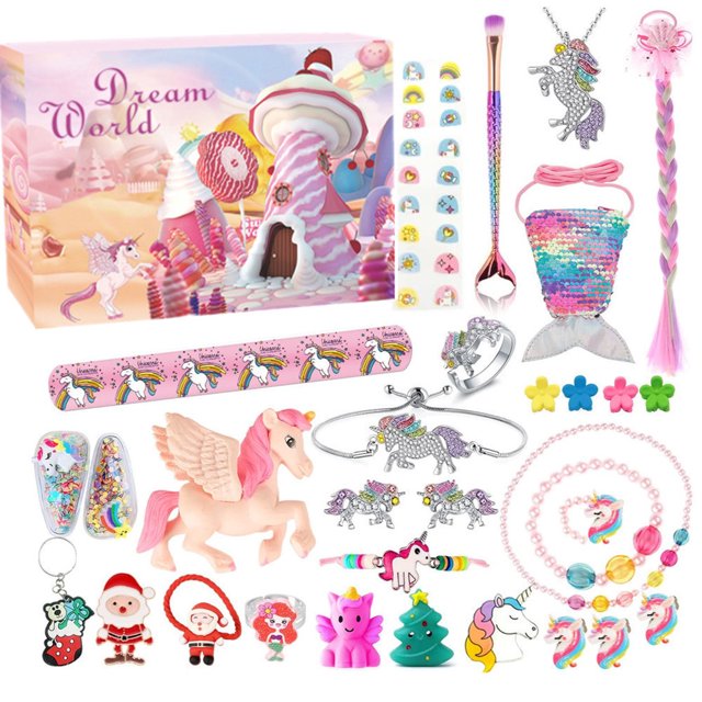 Countdown Christmas Blind Box Advent Calendar Princess Dress Up Girl Jewelry Diy Set Toy Gift