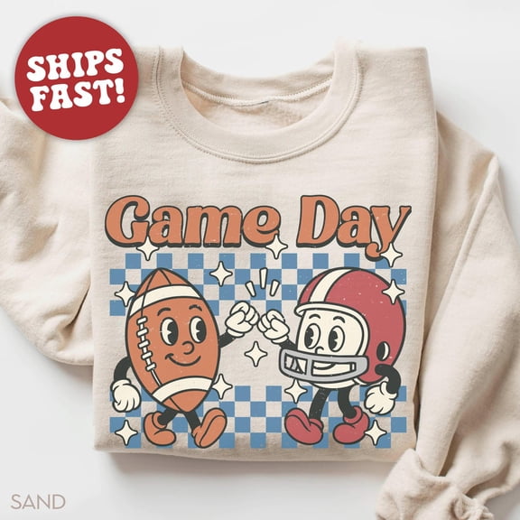 Simple Fit Game Day Sweatshirt for Football, Football Mom Sweatshirt, Football Game Day Crewneck Sports Mom sweater All Size S-5XL