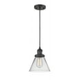 thumbnail image 4 of Innovations Lighting 201C-BK-G42 Large Cone-1 Light Mini Pendant in Industrial Style-8 Inches Wide by 10 Inches High   Matte Black Finish with Clear Glass, 4 of 6