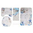 thumbnail image 1 of 4pcs Set Starfish Shower Curtain Pedestal Rug Lid Toilet Cover Mat Non Slip Bath Mat, 1 of 11