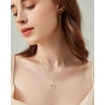 thumbnail image 4 of AWAYTR Floral Cross Necklace, Rose Gold Rhinestone Pendant, Multi-Color Floral Charm, Vintage Faith Jewelry for Women Gift, 4 of 7