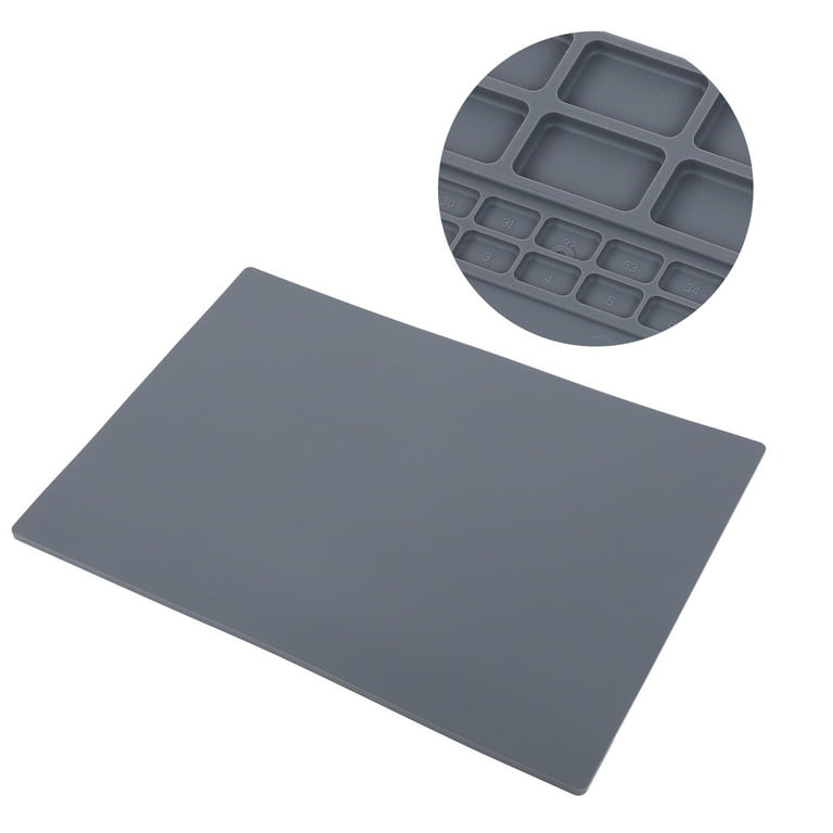 Repair Mat, Heat Resistant Solder Station Pad 408x350x8mm Magnetic Screw  Storage Table Mat T Magnetic Silicone For Solder Station For Desk Mat Gray  